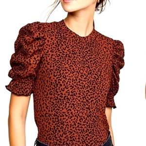 Moon River Puff Sleeve Blouse, Size XS
